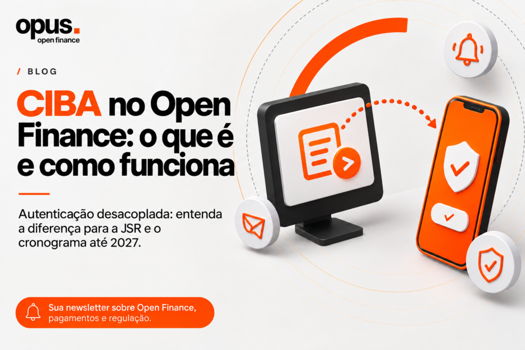 CIBA no Open Finance: solicitação em um computador e autorização em um celular por canal separado.